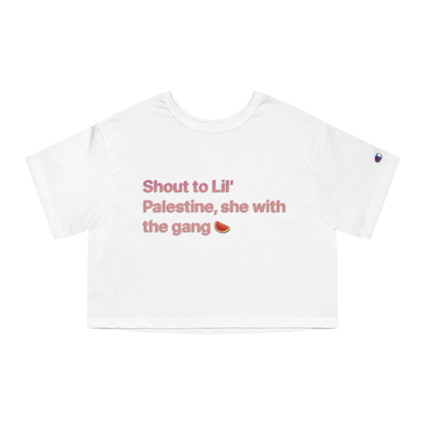 Lil Palestine Champion Crop Top Reverse